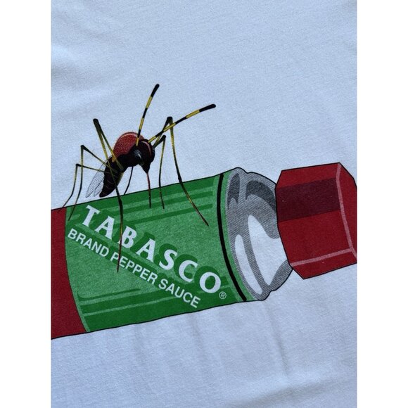 Vintage 90s Tabasco Hot Sauce Promo XL White Wrap Around Art Rare Food - Picture 4 of 16